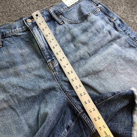 J Crew Denim Shorts Womens 36 Blue Mid Length High Rise 7" Inseam Mom Jorts - Picture 6 of 10